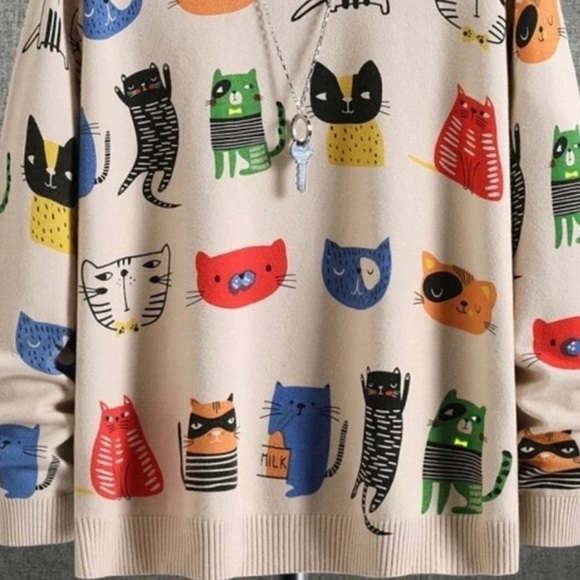 Sweater cats  size large small and medium new - Picture 4 of 5